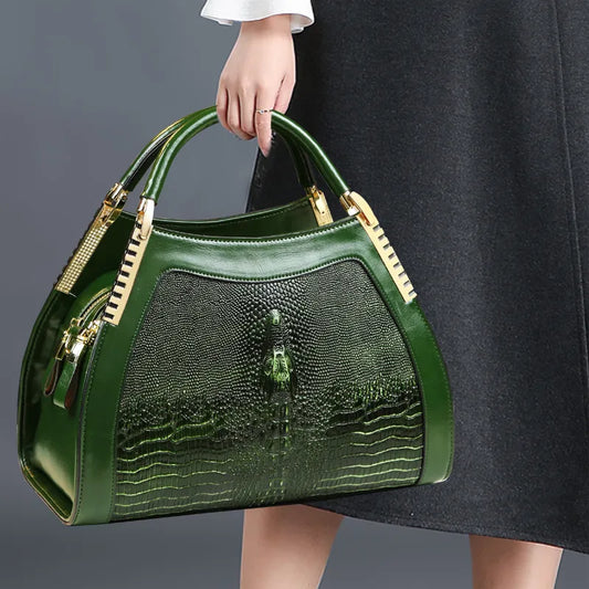 Genuine Leather Handbag For Women bag  Shoulder Messenger Bag Multi-Layer Large Bag