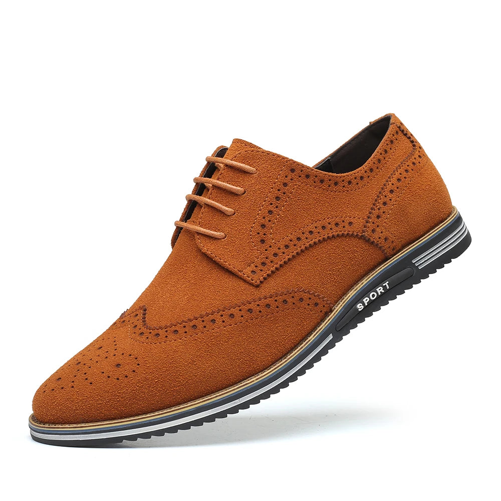 Classic Brogues Shoes For Men Frosted Suede Leather Shoes Casual Footwear Sneakers Shoes Plus Size