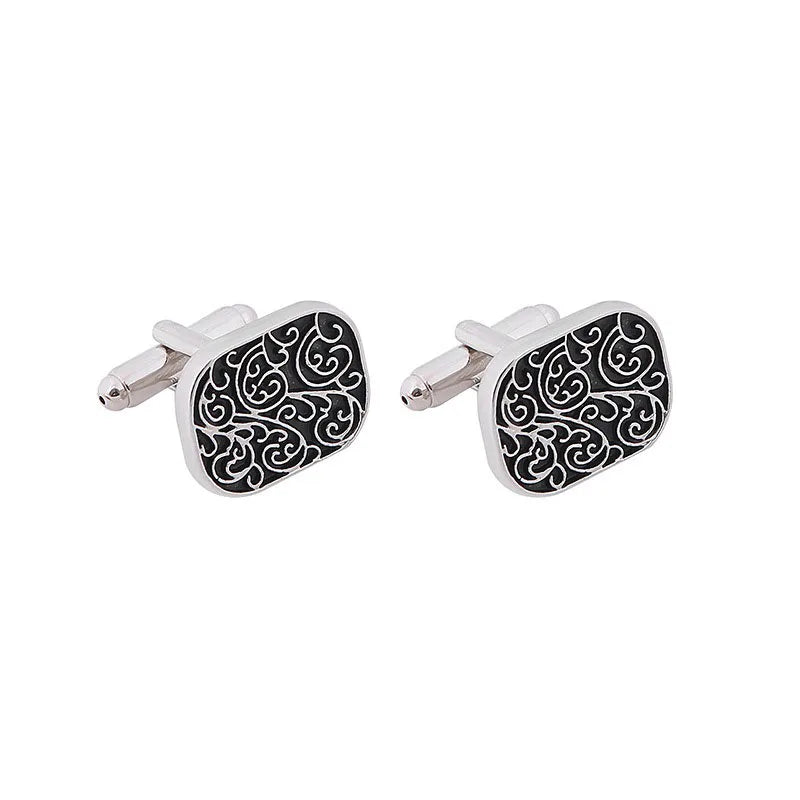 Personality Men's Shirt Cufflinks Luxury Quality Wedding Jewelry Gifts for Guests Retro Pattern French Cuff Nails Sleeve Button