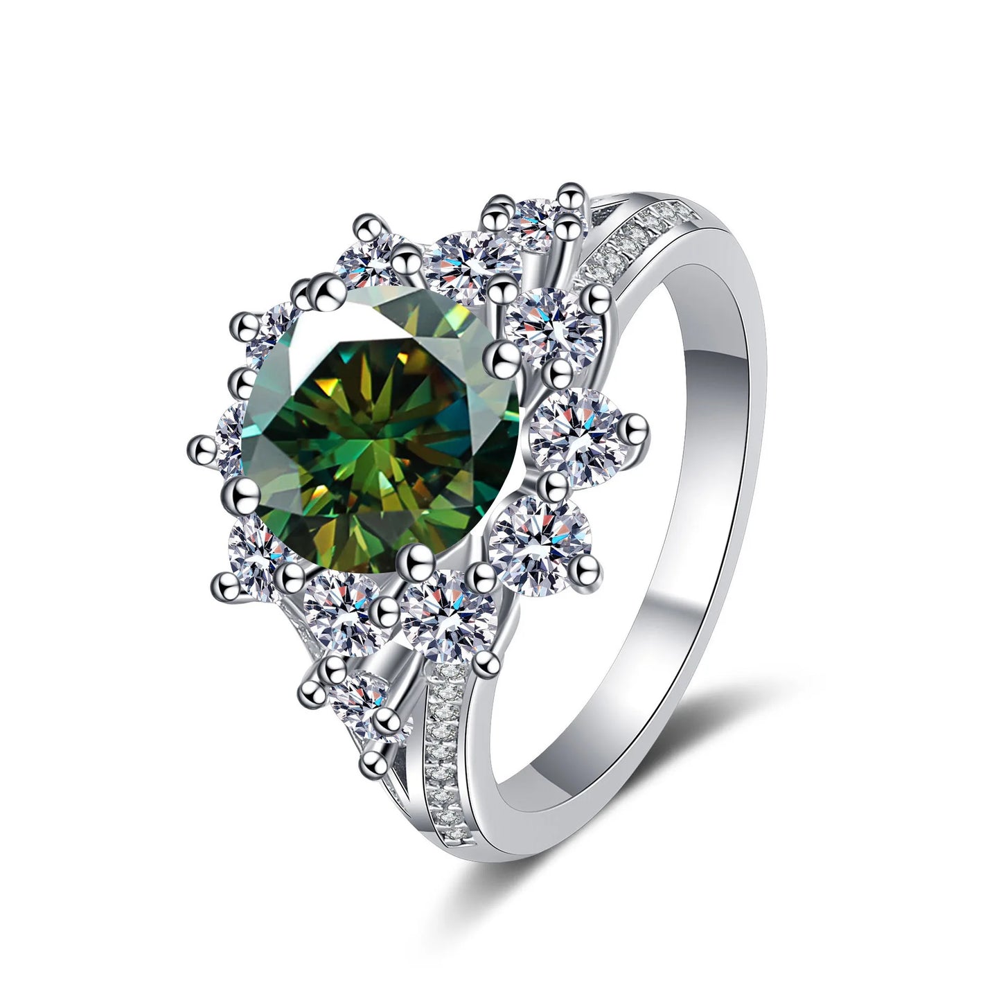3CT/10CT D Color Moissanite Ring For Women 100% 925 Sterling Silver AU750 Plated Engagement Wedding Bride Diamond Rings with GRA