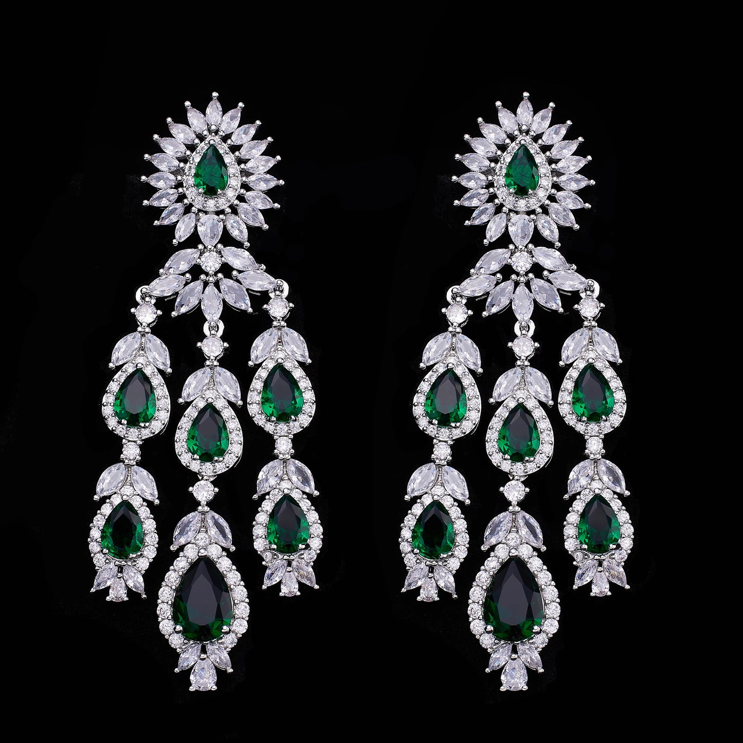 4-piece3A Zircon Luxury Bridal Wedding Jewelry Set Crystal Necklace Set Dubai Jewelry Set