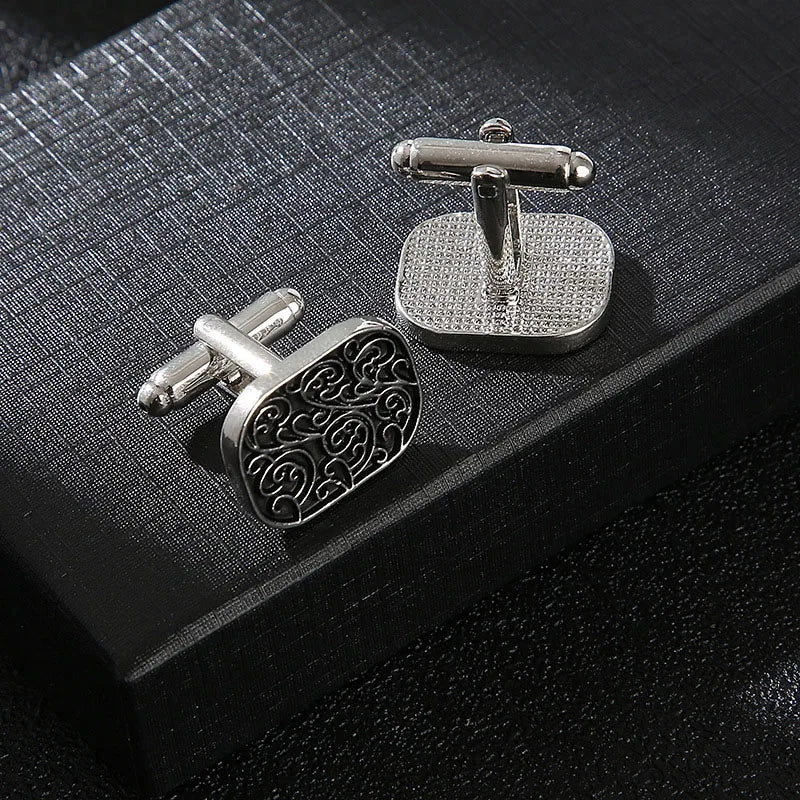 Personality Men's Shirt Cufflinks Luxury Quality Wedding Jewelry Gifts for Guests Retro Pattern French Cuff Nails Sleeve Button