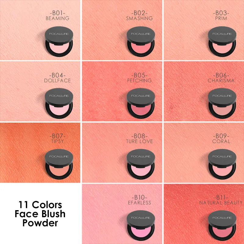 FOCALLURE 16 Color Blush Palette Makeup Nude Matte Blusher Bronzer Powder Palette Shimmer Face Blusher Palette Makeup Cosmetics