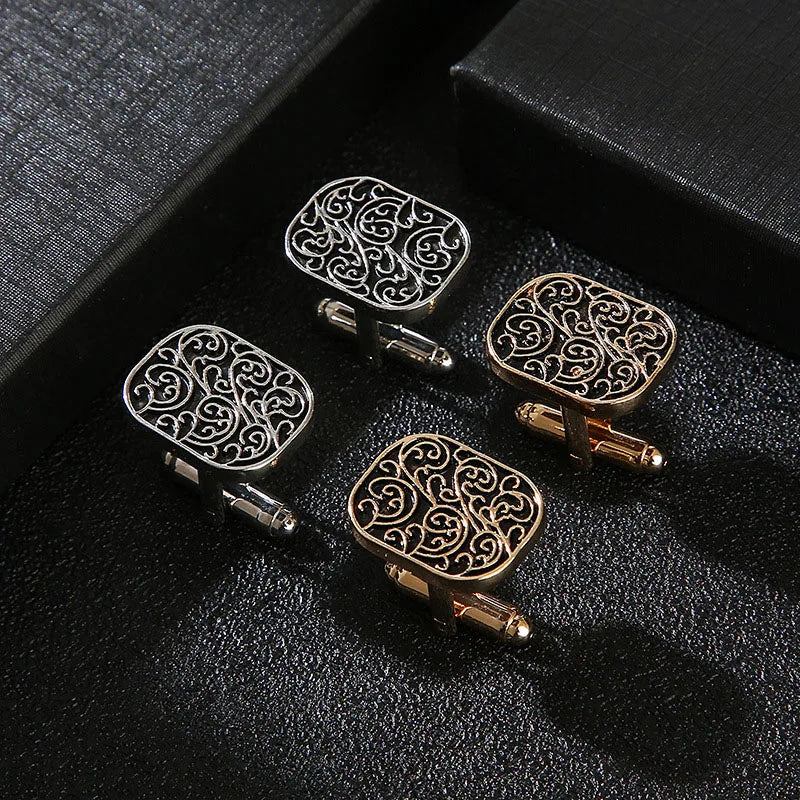 Personality Men's Shirt Cufflinks Luxury Quality Wedding Jewelry Gifts for Guests Retro Pattern French Cuff Nails Sleeve Button