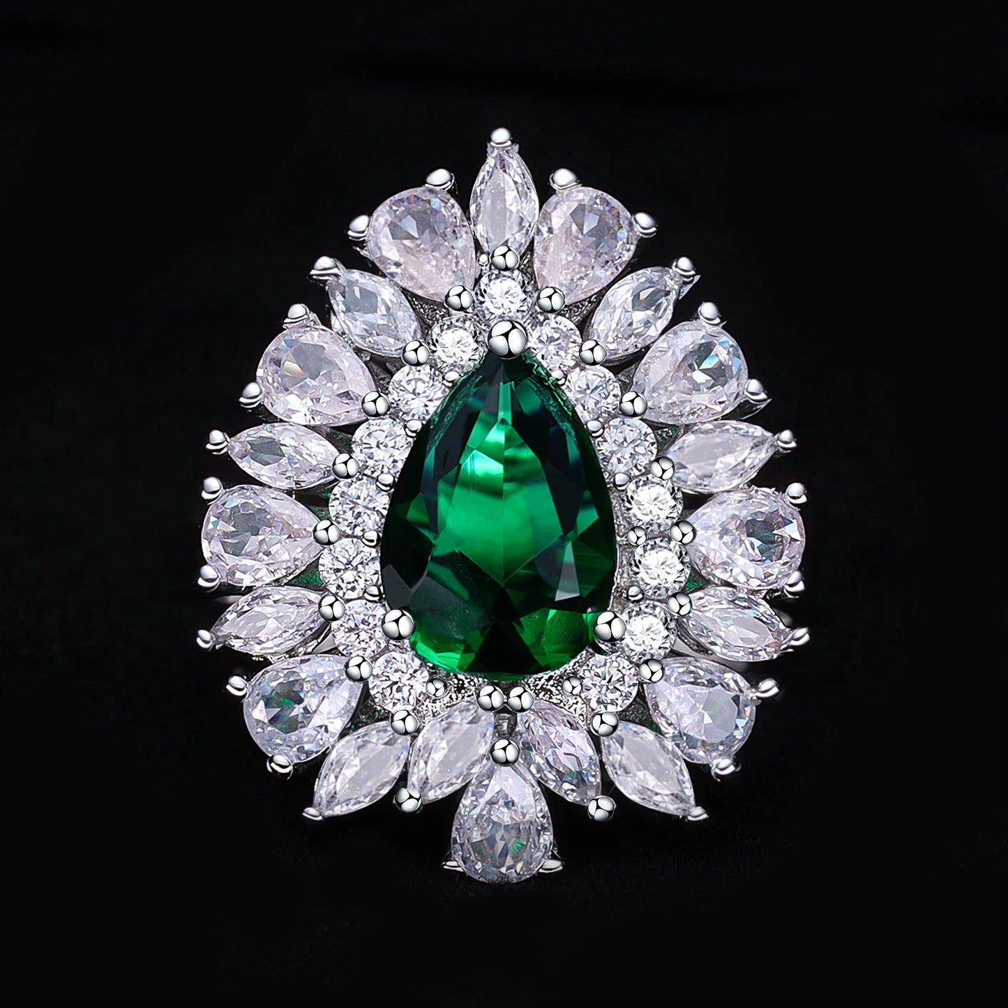 4-piece3A Zircon Luxury Bridal Wedding Jewelry Set Crystal Necklace Set Dubai Jewelry Set