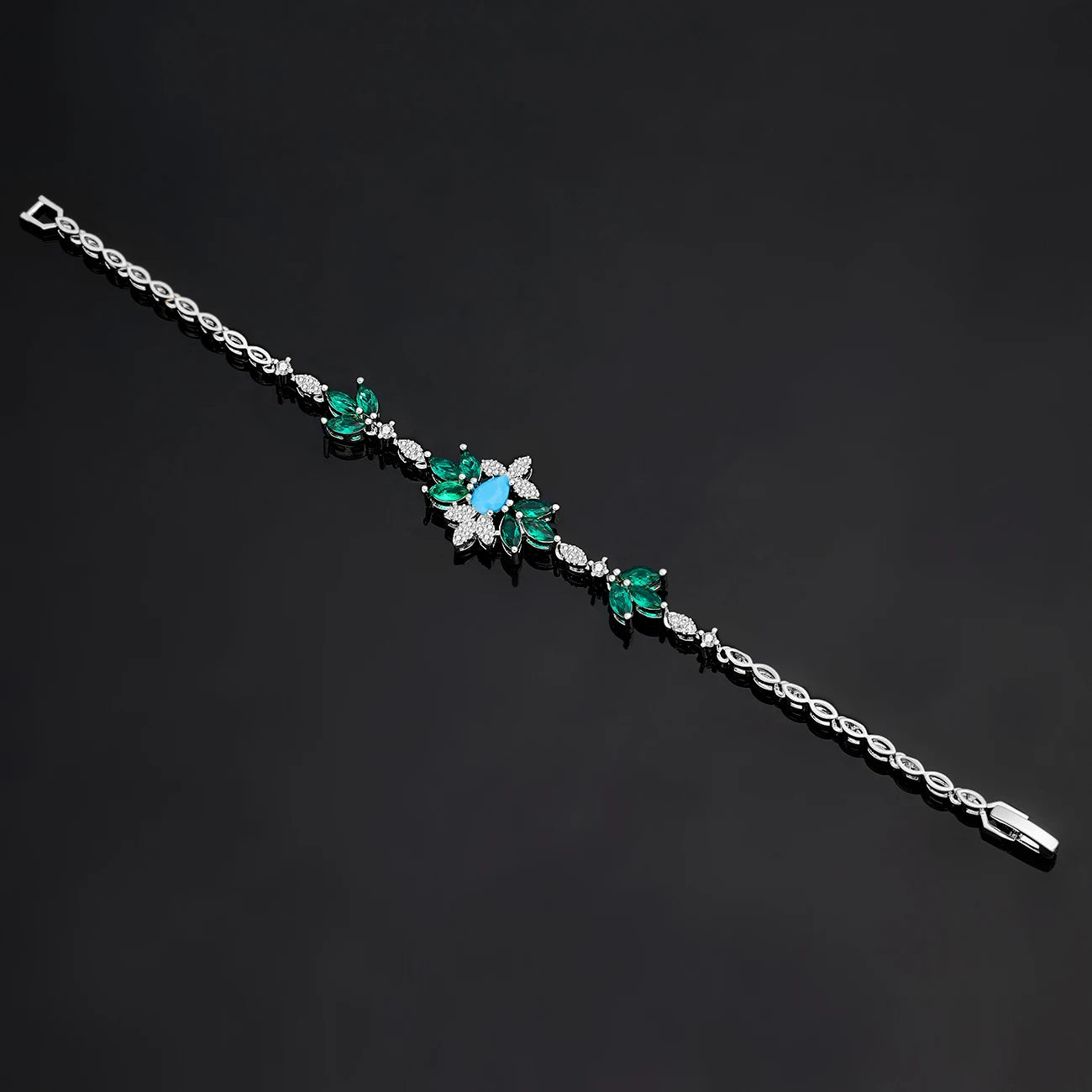 Exquisite Turquoise Dubai Jewelry Sets For Wedding Bridal Wedding Party 4 Pieces Set Accessories