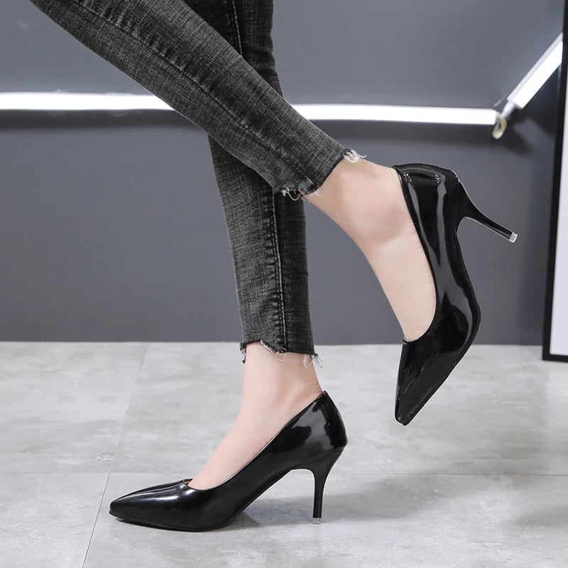 Women's Pumps 7cm Thin Heels  Dress Classic Shoes Super Big Size 49 50 Plus Size