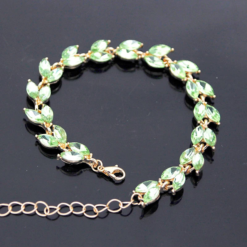Jewelry Sets for Women 4 Pcs Lime Green Crown Fashion Tiaras Bracelets Earrings and Necklace Sets Bride Wedding Prom Accessories