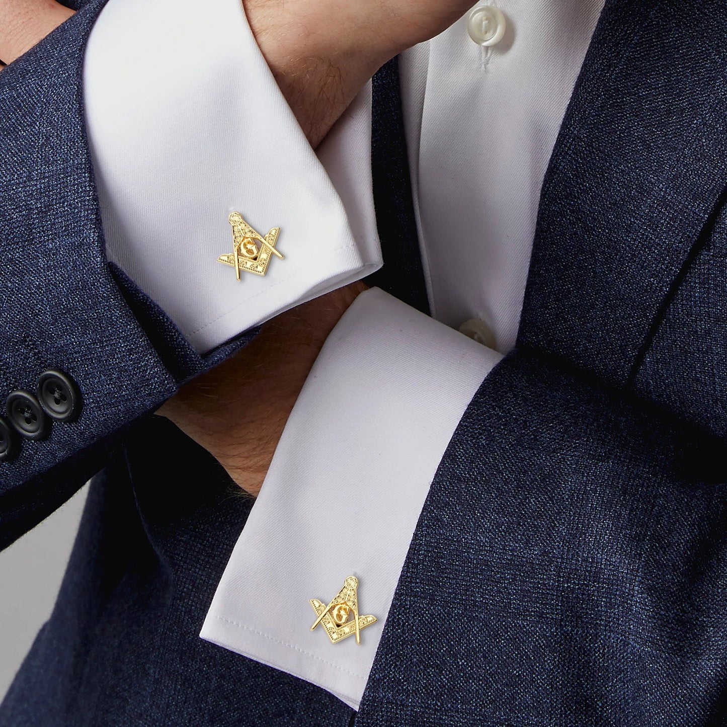 Freemason Masonic Tie Clip or Cufflinks for Men, Gift Box Packed, Men's tie clip Jewelry or Accessories, Masonic Gifts for Men.