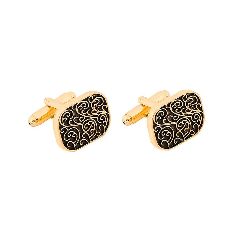 Personality Men's Shirt Cufflinks Luxury Quality Wedding Jewelry Gifts for Guests Retro Pattern French Cuff Nails Sleeve Button