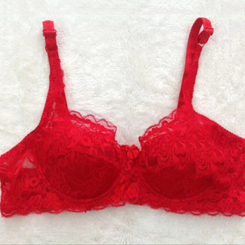 New Floral Lace Bras Women Summer Thin Push Up Brassiere Solid Color Comfort Breathable Underwear Female Fashion Lingerie