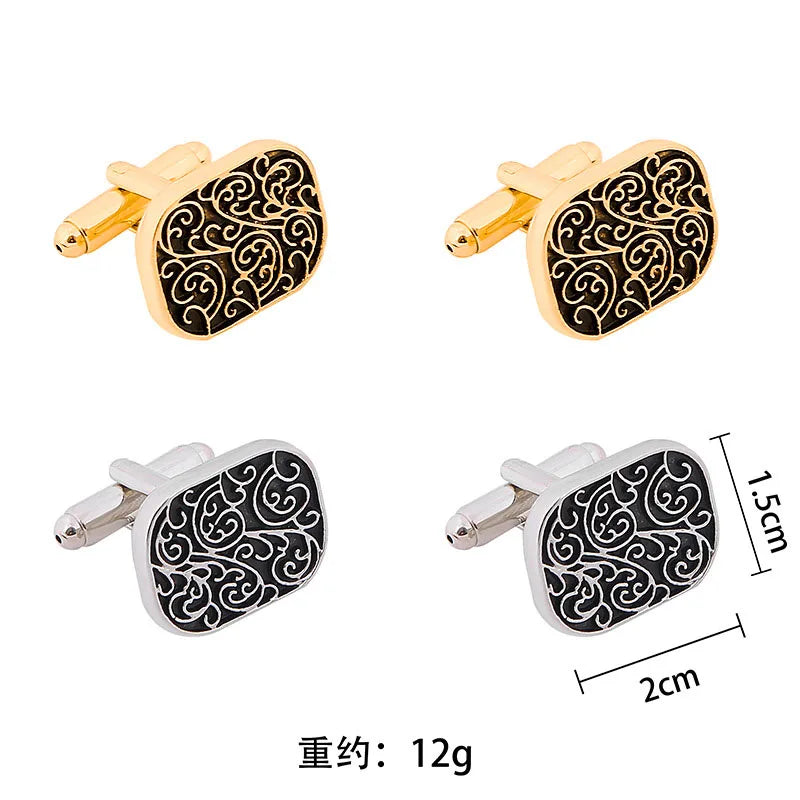 Personality Men's Shirt Cufflinks Luxury Quality Wedding Jewelry Gifts for Guests Retro Pattern French Cuff Nails Sleeve Button