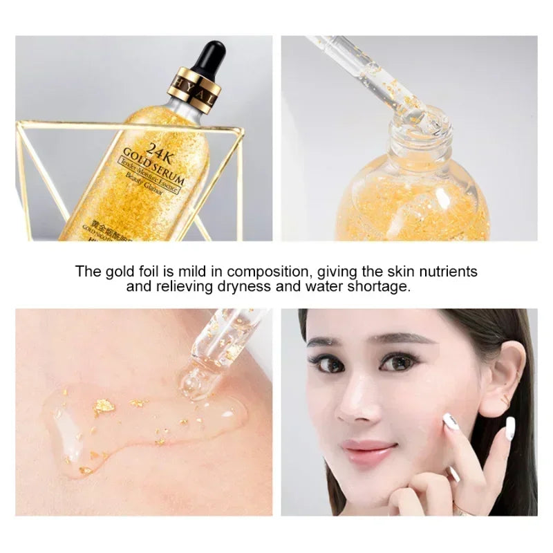 24K Gold Face Serum Hyaluronic Acid Acne Serum Moisturizer Essence Cream Whitening Day Creams Anti Aging Anti Wrinkle Skin Care
