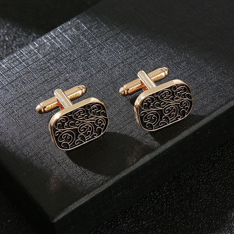 Personality Men's Shirt Cufflinks Luxury Quality Wedding Jewelry Gifts for Guests Retro Pattern French Cuff Nails Sleeve Button