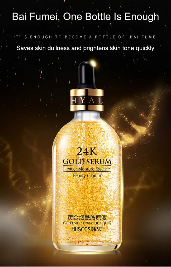 24K Gold Face Serum Hyaluronic Acid Acne Serum Moisturizer Essence Cream Whitening Day Creams Anti Aging Anti Wrinkle Skin Care