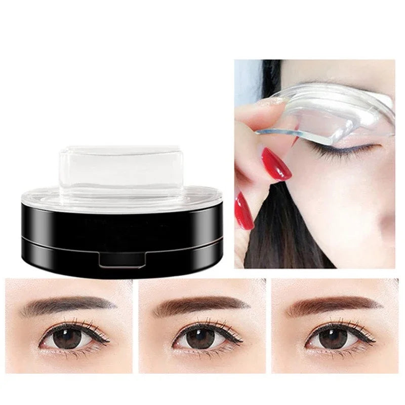 Natural Arched Eyebrow Powder Stamp Quick Makeup Brow Stamps Waterproof Powder Palette for Eyebrows Eye Brow Tint Makeup Tools