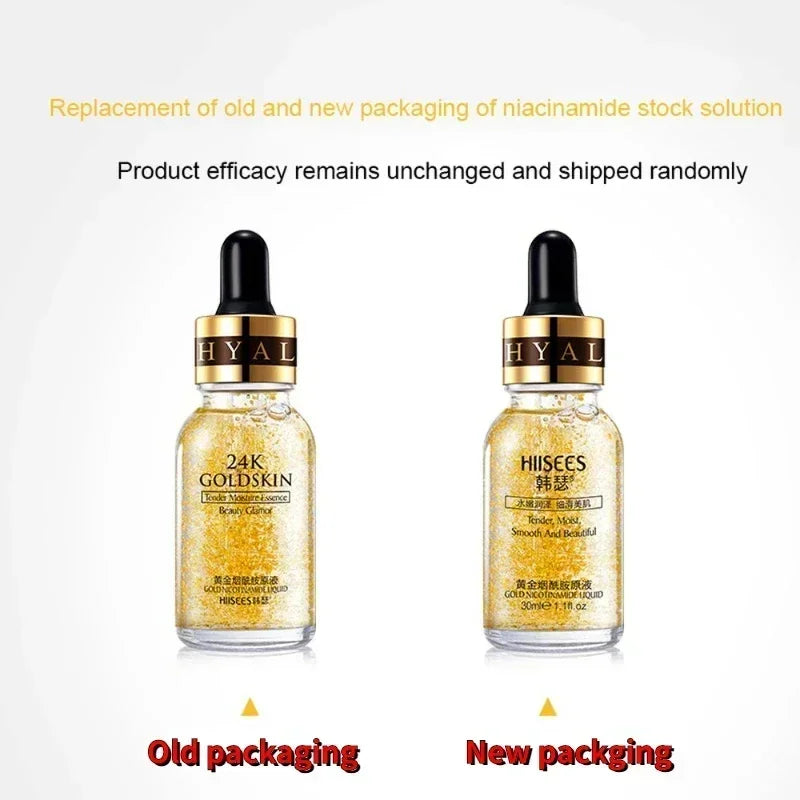 24K Gold Face Serum Hyaluronic Acid Acne Serum Moisturizer Essence Cream Whitening Day Creams Anti Aging Anti Wrinkle Skin Care
