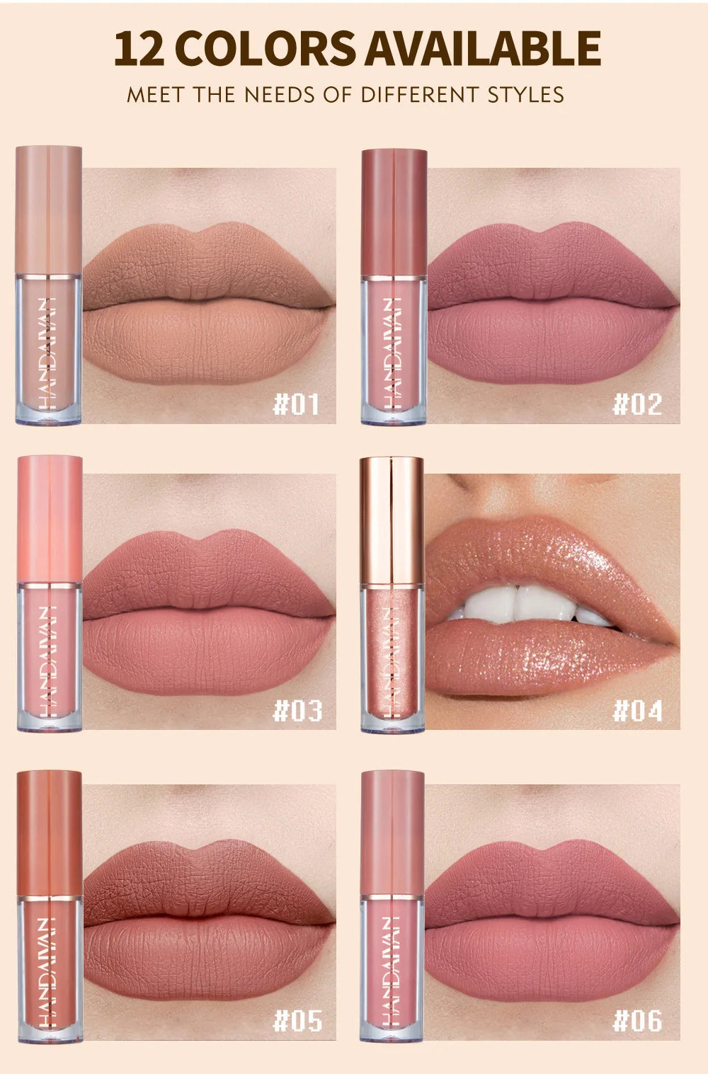 12 Color Matte Liquid Lipstick Kit Non Stick Cup Waterproof Lip Gloss Long Lasting Cosmetics Makeup For Women